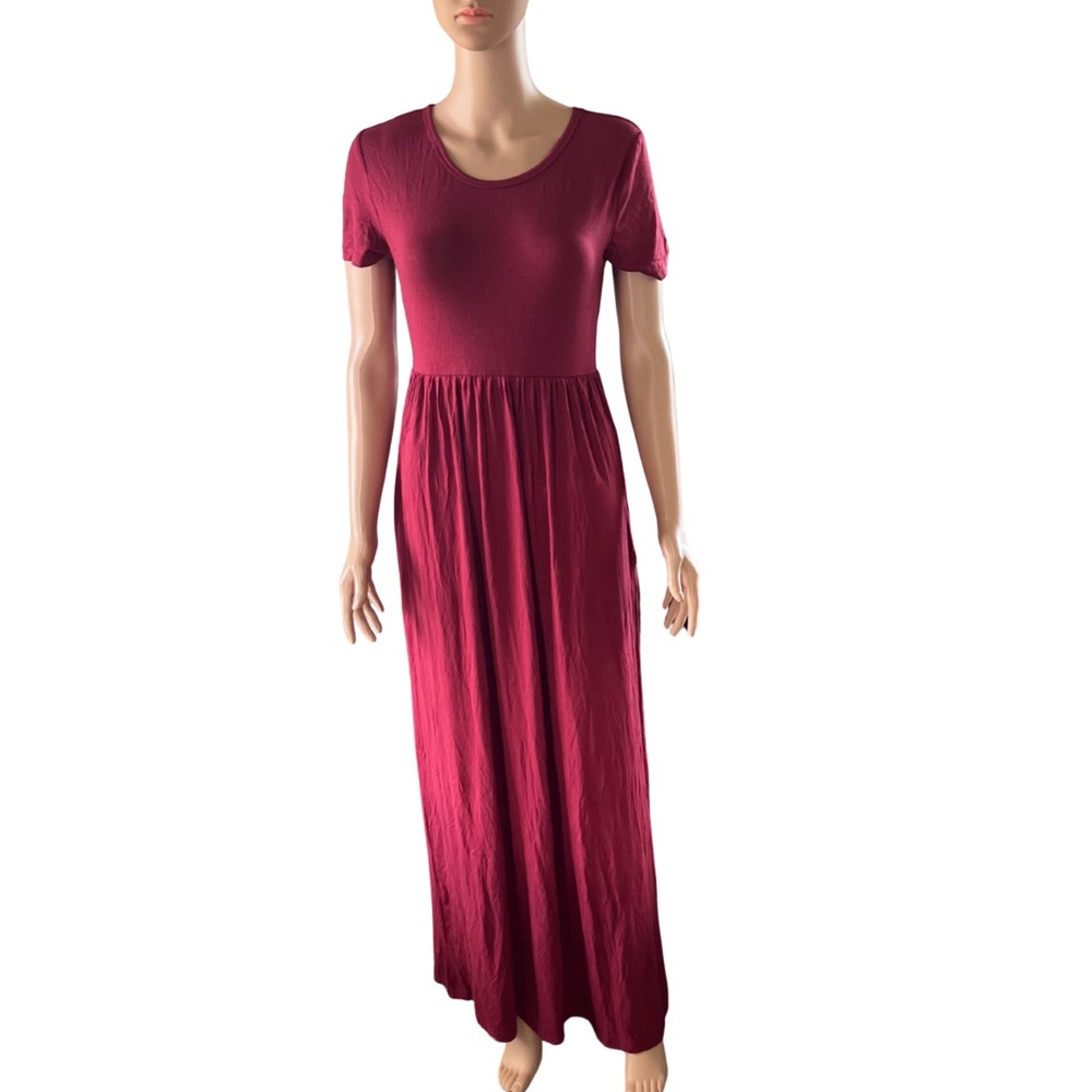 GRECERELLE Elegant Burgundy Maxi Dress